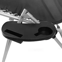 2x GardenCo Black Zero Gravity Recliners Chairs - Reclining Garden Sun Lounger Or Camping With Side Tables -Outlet Green Shrub Hub Store 2x gardenco black zero gravity recliners chairs reclining garden sun lounger or camping with side tables5056337104633 04c MP