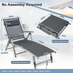 Outlet Green Shrub Hub Store -Outlet Green Shrub Hub Store costway folding aluminum lounge chair patio chaise lounger w adjustable back pillow6085649678302 02c MP
