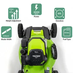 Dellonda Petrol Lawnmower Self Propelled 171cc 20"/51cm 4-Stroke - DG102 6 Dellonda Petrol Lawnmower Self Propelled 171cc 20"/51cm 4-Stroke - DG102 -Outlet Green Shrub Hub Store dellonda petrol lawnmower self propelled 171cc 20 51cm 4 stroke dg1025054630089893 03c MP