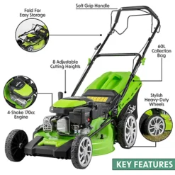 Dellonda Petrol Lawnmower Self Propelled 171cc 20"/51cm 4-Stroke - DG102 7 Dellonda Petrol Lawnmower Self Propelled 171cc 20"/51cm 4-Stroke - DG102 -Outlet Green Shrub Hub Store dellonda petrol lawnmower self propelled 171cc 20 51cm 4 stroke dg1025054630089893 04c MP