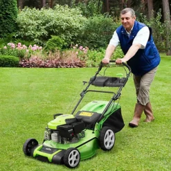 Dellonda Self-Propelled Petrol Lawnmower 149cc 18"/46cm 4-Stroke - DG101 -Outlet Green Shrub Hub Store dellonda self propelled petrol lawnmower 149cc 18 46cm 4 stroke dg1015054630087387 04c MP