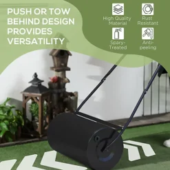 DURHAND Heavy Duty Garden Lawn Roller Push Tow Water Sand Filled 46L Equipment -Outlet Green Shrub Hub Store durhand heavy duty garden lawn roller push tow water sand filled 46l equipment5056029830604 06c MP