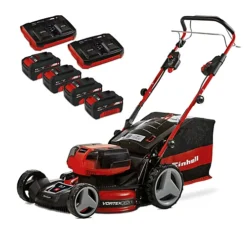 Einhell Power X-Change Cordless Lawnmower 36V - 47cm Cutting Width - 4x 4.0Ah Batteries And 2x TwinChargers - GE-CM 36/47 S HW Li
