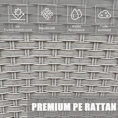 Furniture One Rattan Effect Grey 3 Piece Rattan Recliner With Ice Bucket 4 Furniture One Rattan Effect Grey 3 Piece Rattan Recliner With Ice Bucket - Image 4