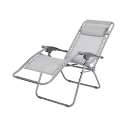 GoodHome Bergama Grey Metal Sun Lounger -Outlet Green Shrub Hub Store goodhome bergama grey metal sun lounger5036581089818 21c