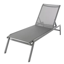 GoodHome Moorea Grey Metal Sun Lounger
