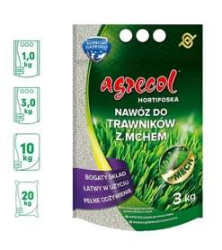 GRANULAR FERTILIZER FOR LAWNS WITH MOSS-3 KG HORTIFOSKA