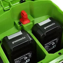 Greenworks Tools 48V (2 X 24V) 46cm (18") Self Propelled Lawnmower Includes 2 X 24V 4Ah Batteries & 2Ah Twin Charger -Outlet Green Shrub Hub Store greenworks tools 48v 2 x 24v 46cm 18 self propelled lawnmower includes 2 x 24v 4ah batteries 2ah twin charger6952909062457 03c MP