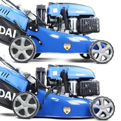 Hyundai 17"/42cm 139cc Electric-Start Self-Propelled Petrol Lawnmower HYM430SPE -Outlet Green Shrub Hub Store hyundai 17 42cm 139cc electric start self propelled petrol lawnmower hym430spe5056275704339 04c MP