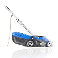 Hyundai 33cm Corded Electric 1200w/230v Roller Mulching Lawnmower HYM3300E -Outlet Green Shrub Hub Store hyundai 33cm corded electric 1200w 230v roller mulching lawnmower hym3300e5056275757977 03c MP