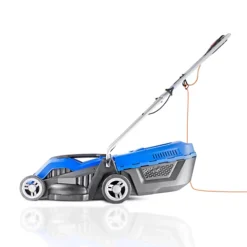 Hyundai 33cm Corded Electric 1200w/230v Roller Mulching Lawnmower HYM3300E -Outlet Green Shrub Hub Store hyundai 33cm corded electric 1200w 230v roller mulching lawnmower hym3300e5056275757977 04c MP