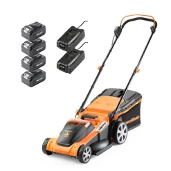 LawnMaster 48V 41cm Cordless Lawnmower With 2x Spare Batteries And Rear Roller - 2 Year Guarantee