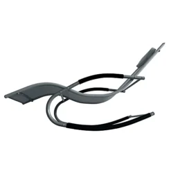 Lugano Textilene Rocking Sun Lounger With Pillow - Grey -Outlet Green Shrub Hub Store lugano textilene rocking sun lounger with pillow grey5059742060525 04c MP