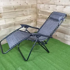 Luxury Zero Gravity Garden Relaxer Chair / Sun Lounger - Grey -Outlet Green Shrub Hub Store luxury zero gravity garden relaxer chair sun lounger grey5060907221293 03c MP