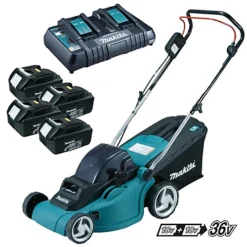 Makita DLM380PF4 18v 36v LXT Cordless Lawn Mower + 4 X 3.0ah Batteries + Charger