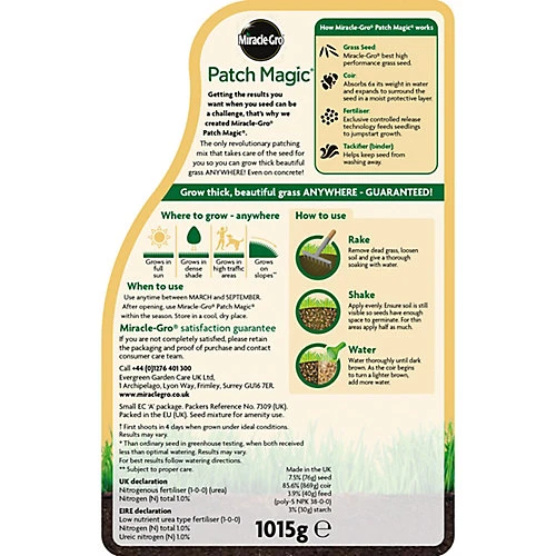 Miracle-Gro Patch Magic Lawn Repair 13m² 1kg 2 Miracle-Gro Patch Magic Lawn Repair 13m² 1kg - Image 2