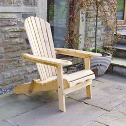 Newby Adirondack Armchair Lounger With Slide Away Leg Rest
