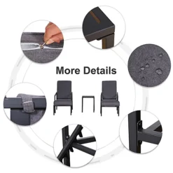 Outsunny 5pcs Garden Recliner Sofa Footstool Coffee Table Set W/ Cushion -Outlet Green Shrub Hub Store outsunny 5pcs garden recliner sofa footstool coffee table set w cushion5056029889909 06c MP