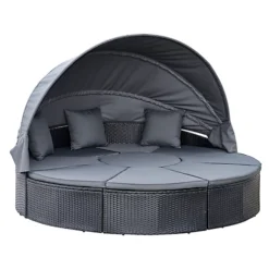 Outlet Green Shrub Hub Store -Outlet Green Shrub Hub Store outsunny garden daybed cushioned round sofa bed conversation furnitur set5056534578671 02c MP