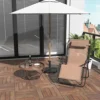 Outsunny Metal Frame Zero Gravity Lounger W/ Head Pillow For Patio Decking Beige
