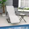 Outsunny Outdoor Sun Lounger For Sunbathing, Reclining Rocking Chaise Lounge Chair