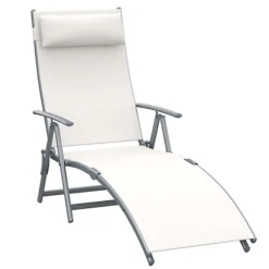 Outlet Green Shrub Hub Store -Outlet Green Shrub Hub Store outsunny sun lounger recliner foldable 7 levels texteline cream white5055974845305 02c MP