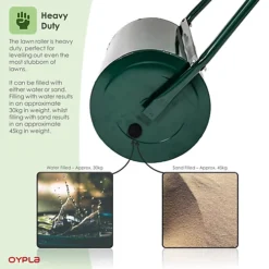 Oypla Galvanised Garden Steel Lawn Roller 30 Litre Drum Scraper Bar & Collapsible Handle Create A Lawn Worthy Of A Bowls Green -Outlet Green Shrub Hub Store oypla galvanised garden steel lawn roller 30 litre drum scraper bar collapsible handle create a lawn worthy of a bowls green0053163547967 03c MP