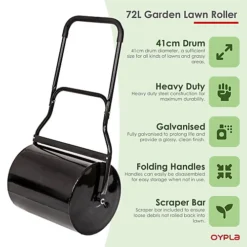 Oypla Heavy Duty Large 72L Water Filled Garden Lawn Roller 6 Oypla Heavy Duty Large 72L Water Filled Garden Lawn Roller -Outlet Green Shrub Hub Store oypla heavy duty large 72l water filled garden lawn roller5056233251417 03c MP