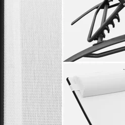 Pair Of Aluminium And Textilene Sun Loungers 4 Reclining Positions Headrest Included Stackable - Louisa - Anthracite Frame Whi -Outlet Green Shrub Hub Store pair of aluminium and textilene sun loungers 4 reclining positions headrest included stackable louisa anthracite frame whi3760216538922 03c MP