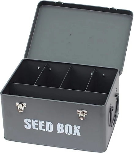 Simpa Grey Seed Storage Utility Tin With 10PK Starter Vegetable & Flower Seed Packets. 4 Simpa Grey Seed Storage Utility Tin With 10PK Starter Vegetable & Flower Seed Packets. - Image 4