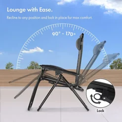 VonHaus Zero Gravity Chair, Textoline Folding Sun Lounger, Heavy Duty Foldable Sunlounger W/ Headrest & Powder Coated Steel Frame -Outlet Green Shrub Hub Store vonhaus zero gravity chair textoline folding sun lounger heavy duty foldable sunlounger w headrest powder coated steel frame5060192529968 04c MP